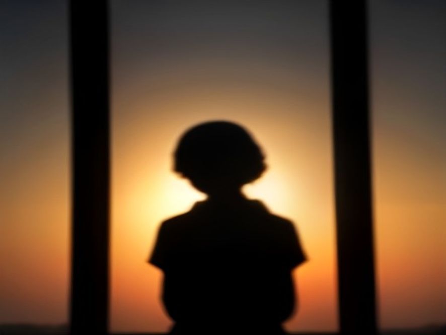 A silhouette of a person standing by a window at sunset, hands folded in prayer, representing quiet reflection and inter