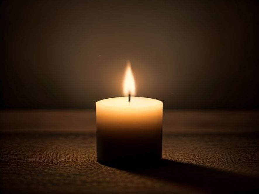 A dimly lit room with a single candle burning, representing the quiet, persistent nature of faith in the midst of a dark